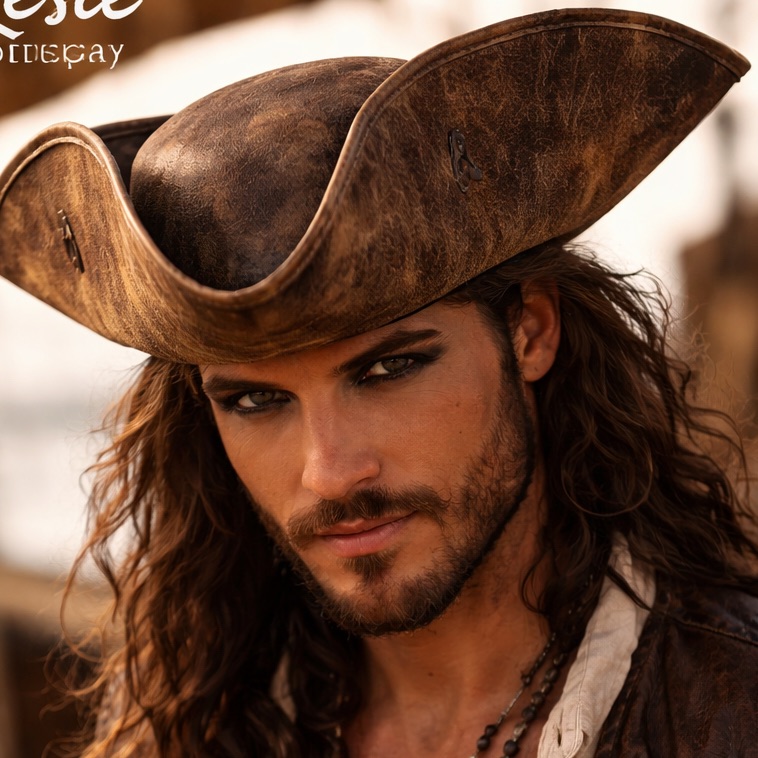 Disney Pirates Of Caribbean Tricorn Hat Sparrow Costume Pirate Cosplay Size Os
